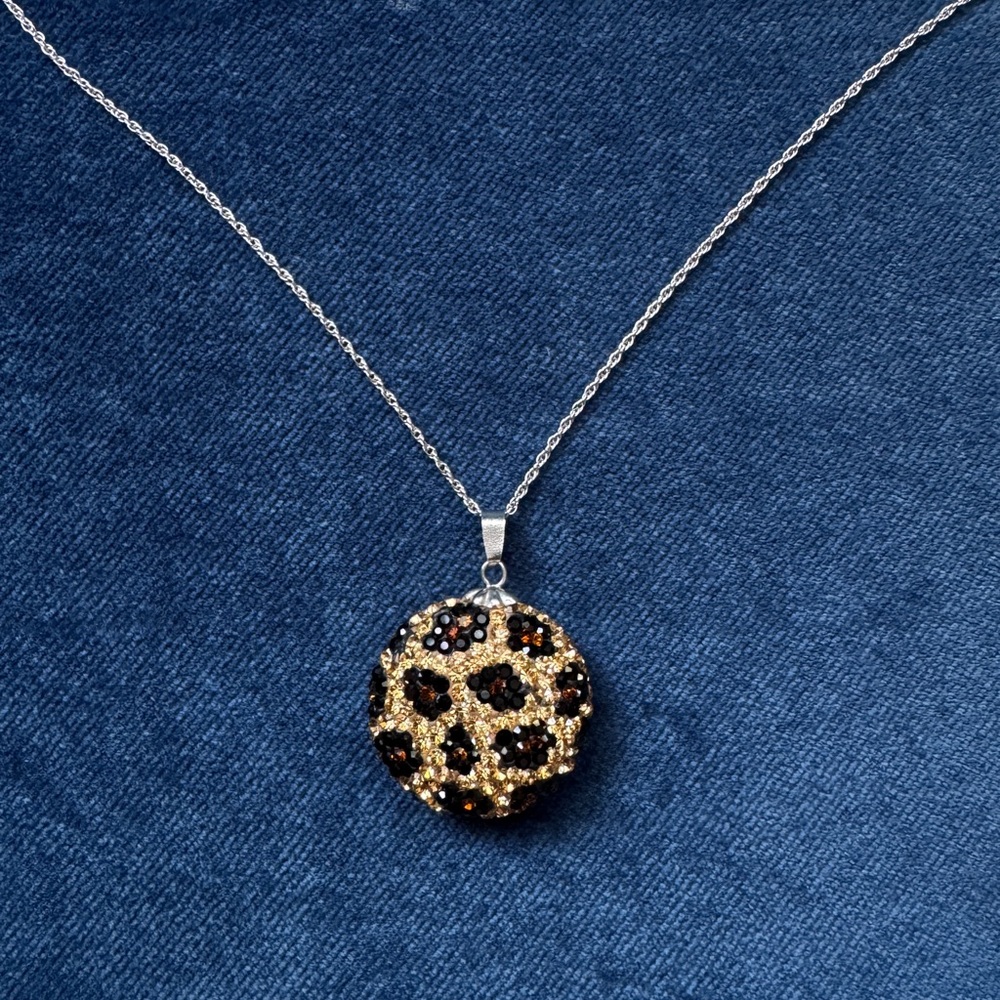 Sterling Silver Women’s  Necklace with‎ Crystal